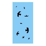 Ptačí siluety na sklo zelené 9 ks