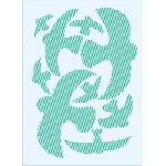 Ptačí siluety na sklo s průhlednými pruhy zelené 9 ks