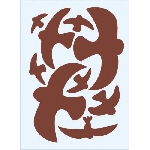 Ptačí siluety na sklo hnědé 9 ks