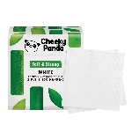 The Cheeky Panda Jednorázové bambusové koktejlové skládané ubrousky bílé 2 vrstvé balení 100 ks