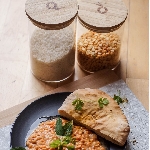 Pandoo Dóza na potraviny z borosilikátového skla s bambusovým víčkem 800 ml