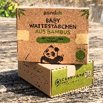 Pandoo Bambusové dětské vatové tyčinky do uší s bio bavlnou 55 ks