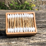 Pandoo Bambusové dětské vatové tyčinky do uší s bio bavlnou 55 ks