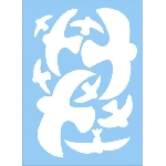 Ptačí siluety na sklo bílé 9 ks