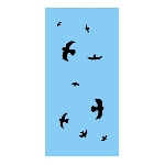 Ptačí siluety na sklo bílé 9 ks