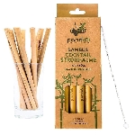 Pandoo Krátké koktejlové bambusové brčko s čistícím kartáčkem sada 12 ks