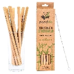 Pandoo Dlouhé bambusové brčko s čistícím kartáčkem sada 12 ks