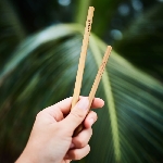 Pandoo Dlouhé bambusové brčko s čistícím kartáčkem sada 12 ks