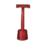 Pandoo Kovový holicí strojek se stojanem a 10 ks žiletek lávově červený