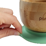 Pandoo Dětská jídelní sada s bambusovým talířem, miskou a lžičkami