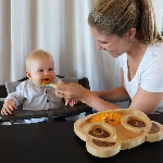 Pandoo Dětská jídelní sada s bambusovým talířem, miskou a lžičkami