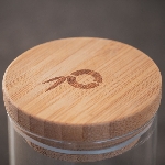 Pandoo Dóza na potraviny z borosilikátového skla s bambusovým víčkem 160 ml