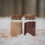 Pandoo Dóza na potraviny z borosilikátového skla s bambusovým víčkem 160 ml