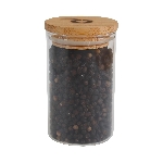 Pandoo Dóza na potraviny z borosilikátového skla s bambusovým víčkem 160 ml