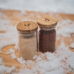 Pandoo Dóza na potraviny z borosilikátového skla s bambusovým víčkem 160 ml