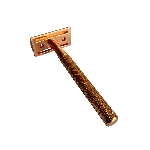 Pandoo Kovový holicí strojek bez stojanu a 10 ks žiletek růžově zlatý