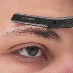 Pandoo Kovový holicí strojek na obočí a 4 ks žiletek růžově zlatý