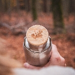 Pandoo Nerezová termoska s bambusovým víčkem 350 ml