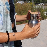 Pandoo Nerezová termoska s bambusovým víčkem 350 ml