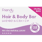 Friendly Soap přírodní mýdlo pro hosty na tělo i vlasy levandule a pelargónie 24x 20g