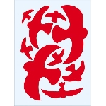 Ptačí siluety na sklo červené 9 ks