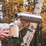 Pandoo Nerezová termoska s bambusovým víčkem 1000 ml