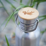 Pandoo Nerezová lahev na vodu s bambusovým víčkem 750 ml