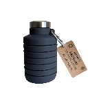 Pandoo Skládací silikonová láhev na pití 700 ml černá