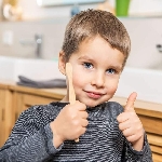 Pandoo Bambusový kartáček pro děti Medium Soft sada 4 ks