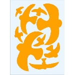 Ptačí siluety na sklo oranžové 9 ks