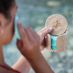 Pandoo Pratelné odličovací tamponky z bio bavlny 18 ks s úložným boxem z bambusu