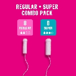 FLO menstruační tampony z bio bavlny mix 8 ks Regular a 8 ks Super