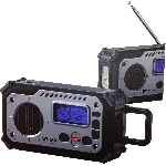 POWERplus Bison Solární rádio DAB, FM s dynamem, powerbankou a světlem